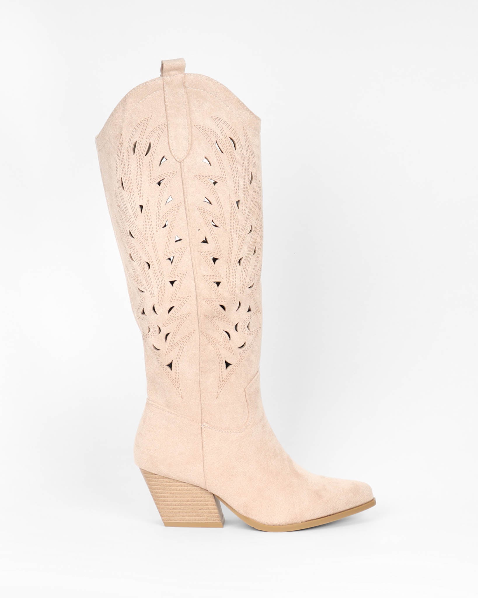 Bottes beiges femmes western a talon