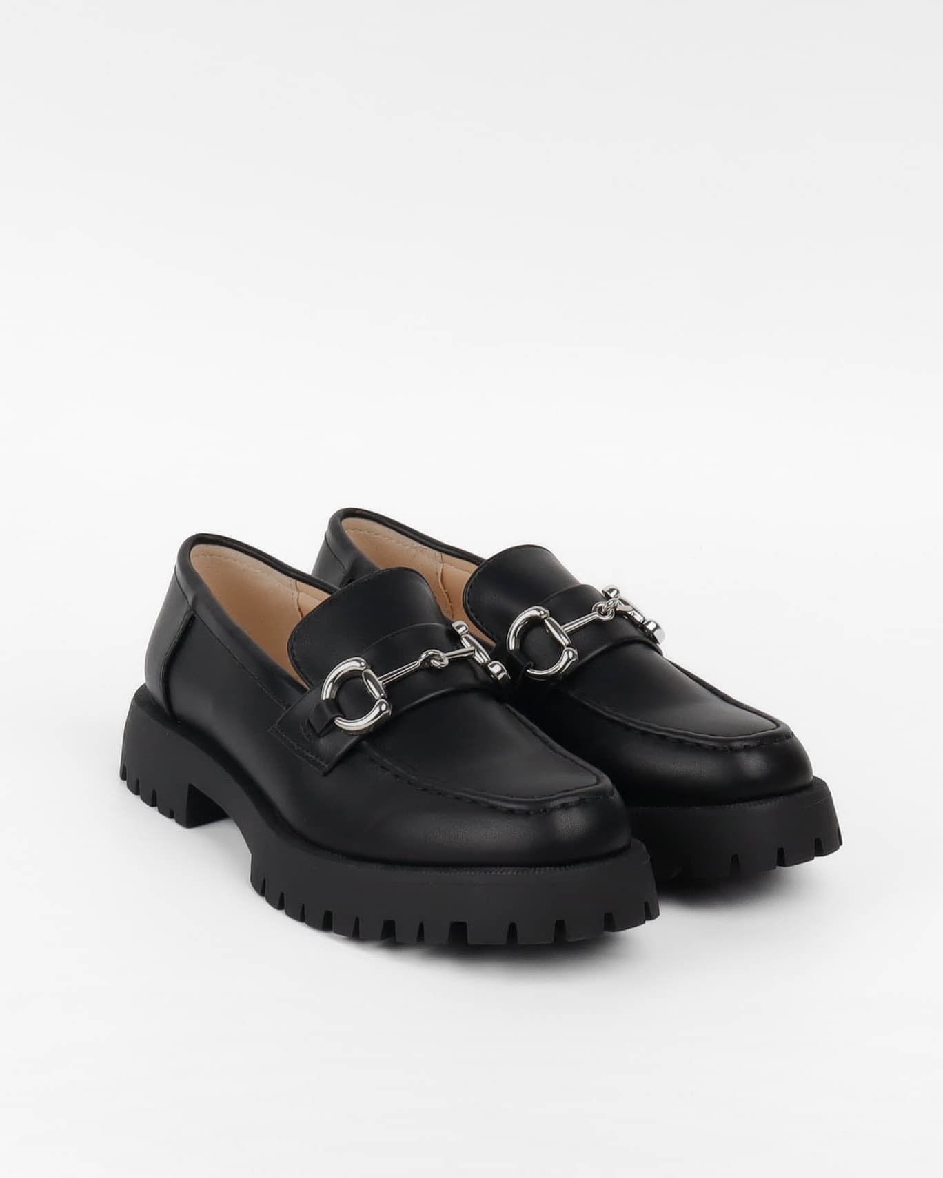 Mocassins Clarisse Noir mate semelle épaisse