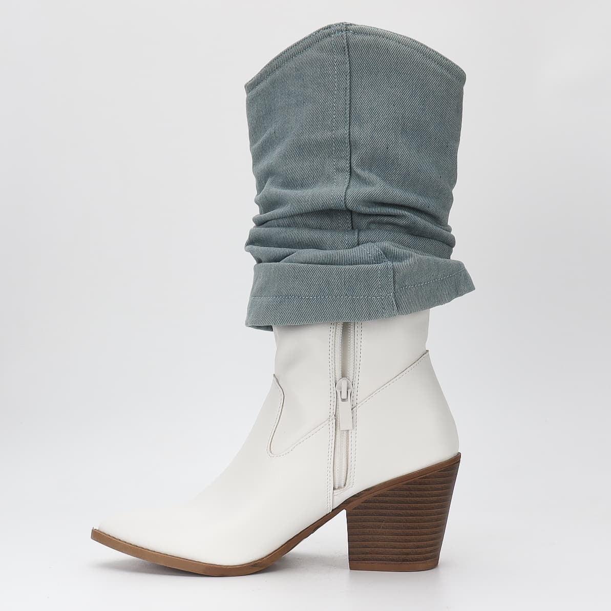 Lorena - Bottines santiag en denim - La Bottine SourianteChaussures