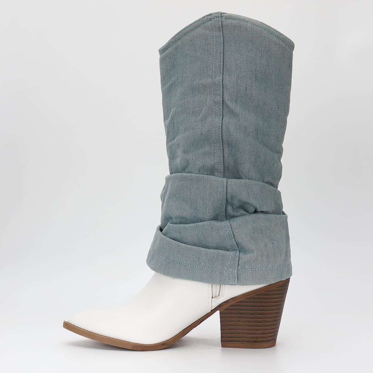 Lorena - Bottines santiag en denim - La Bottine SourianteChaussures