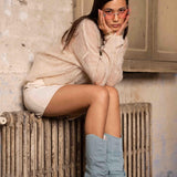 Lorena - Bottines santiag en denim - La Bottine SourianteChaussures
