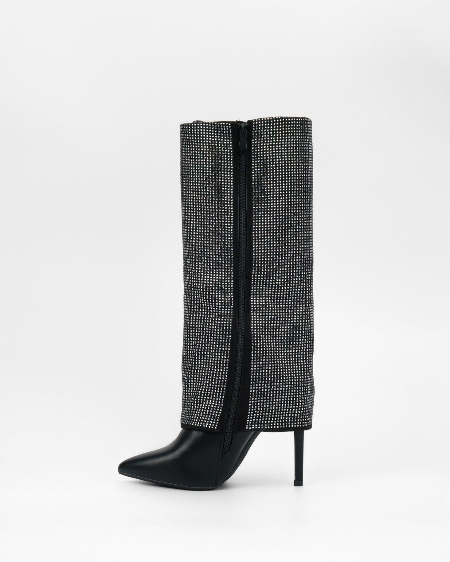Luna - Bottes à talon à strass - La Bottine SourianteChaussures