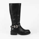 Bérénice Bottes motardes à boucles et talon carré