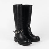 Bérénice Bottes motardes à boucles et talon carré