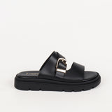 Mules Noémie à boucle et semelle crantée noires