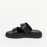Mules Noémie à boucle et semelle crantée noires
