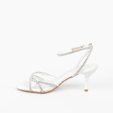 Iris heeled sandals with rhinestone straps