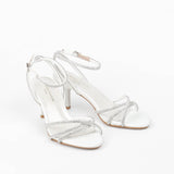 Iris heeled sandals with rhinestone straps