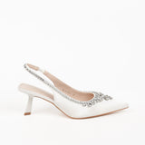 Jade slingback pumps with jewel detail