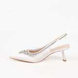 Jade slingback pumps with jewel detail