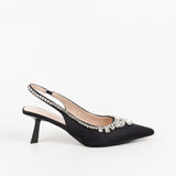 Jade jewel slingback pumps