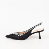 Jade jewel slingback pumps