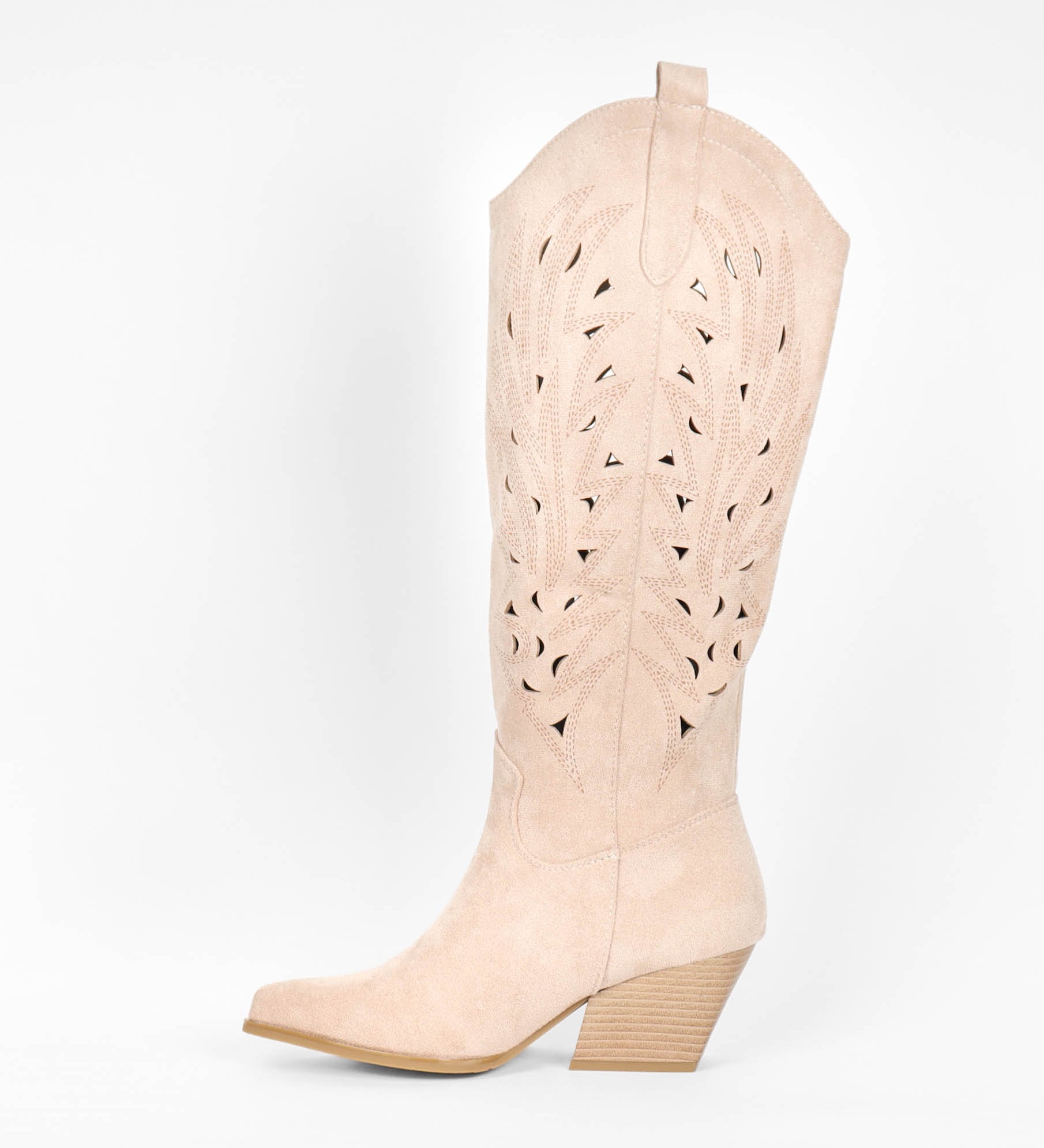 bottes cowboy beiges pour femmes-talon tendance 2024