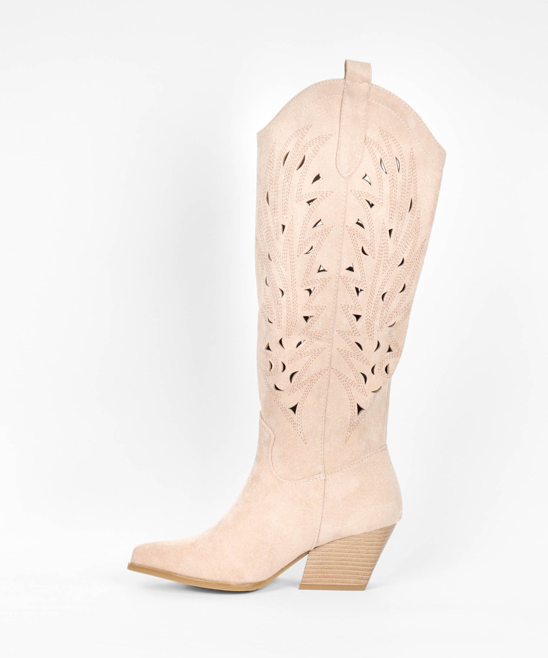 bottes cowboy beiges pour femmes-talon tendance 2024