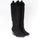 bottes cowboy noir pour femmes-talon tendance 2024