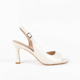 escarpins slingback femme blanc à talon et bout ouvert 