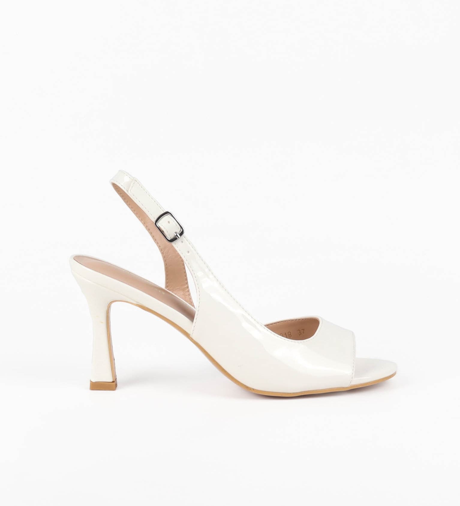 escarpins slingback femme blanc à talon et bout ouvert 