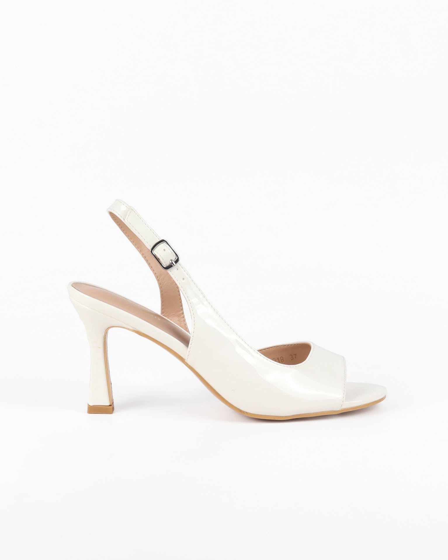 escarpins slingback femme blanc à talon et bout ouvert 