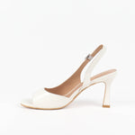 slingback femme blanc à bout ouvert et talon