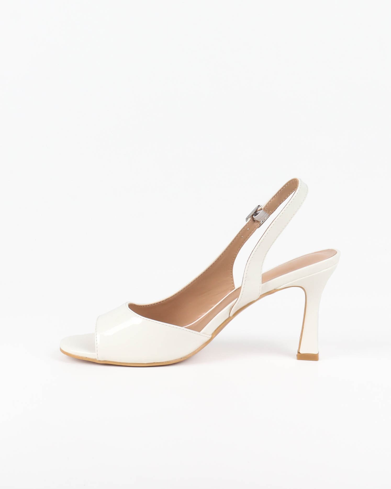 slingback femme blanc à bout ouvert et talon