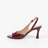 slingback femme bordeaux à bout ouvert et talon fin