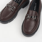 mocassins femme marron à semelle épaisse et crantée