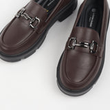 mocassins femme marron à semelle épaisse et crantée