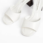Chaussures femmes mules à talon blanc 