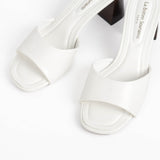 Chaussures femmes mules à talon blanc 