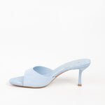 sandales mules femmes bleu ciel à talon