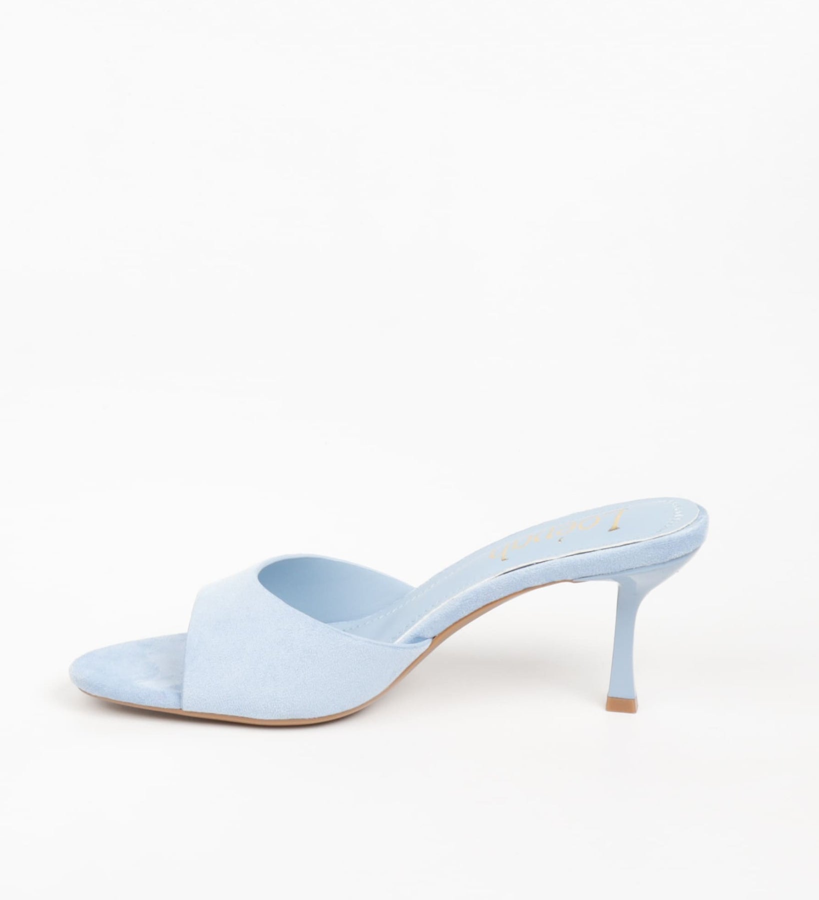 sandales mules femmes bleu ciel à talon