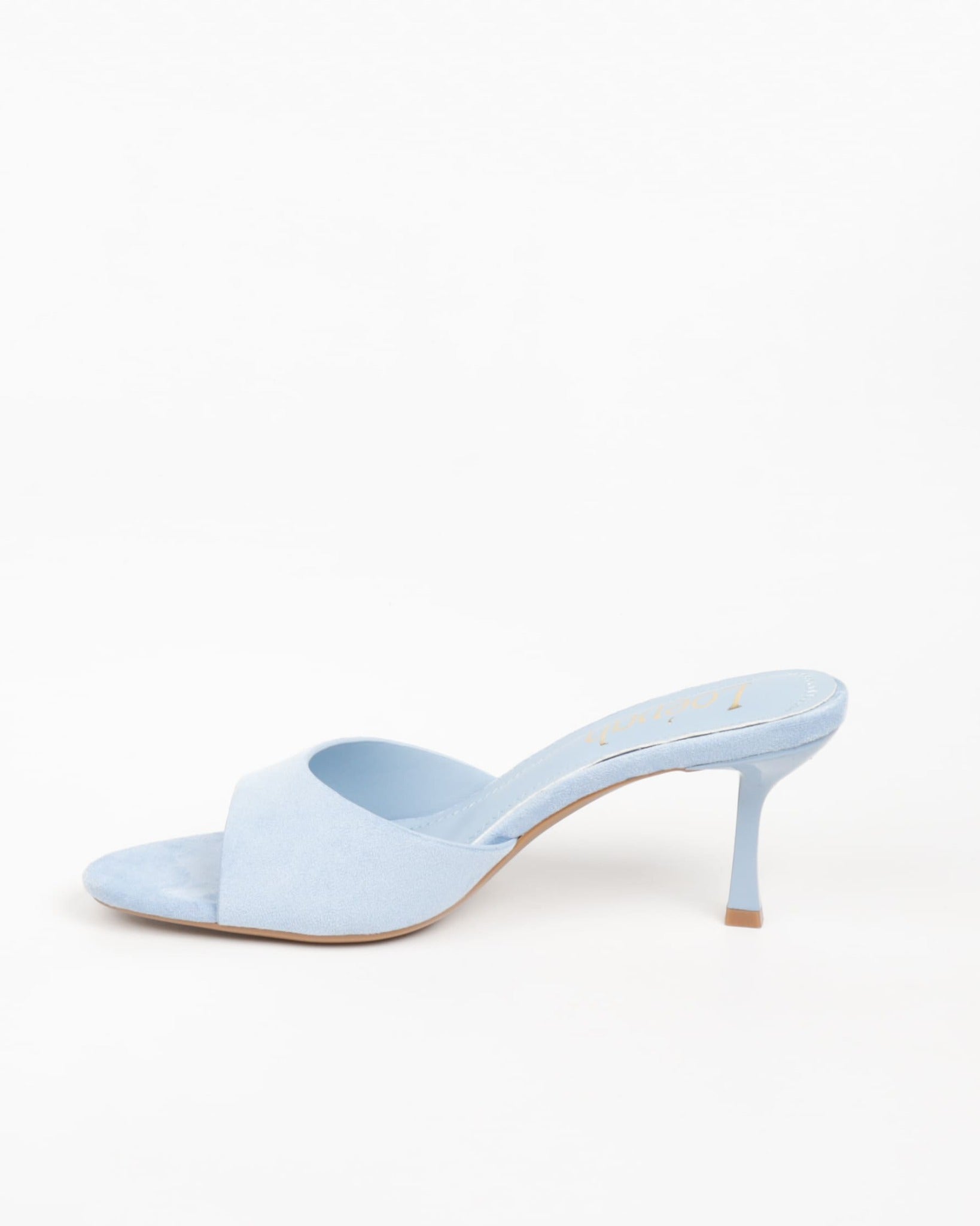sandales mules femmes bleu ciel à talon