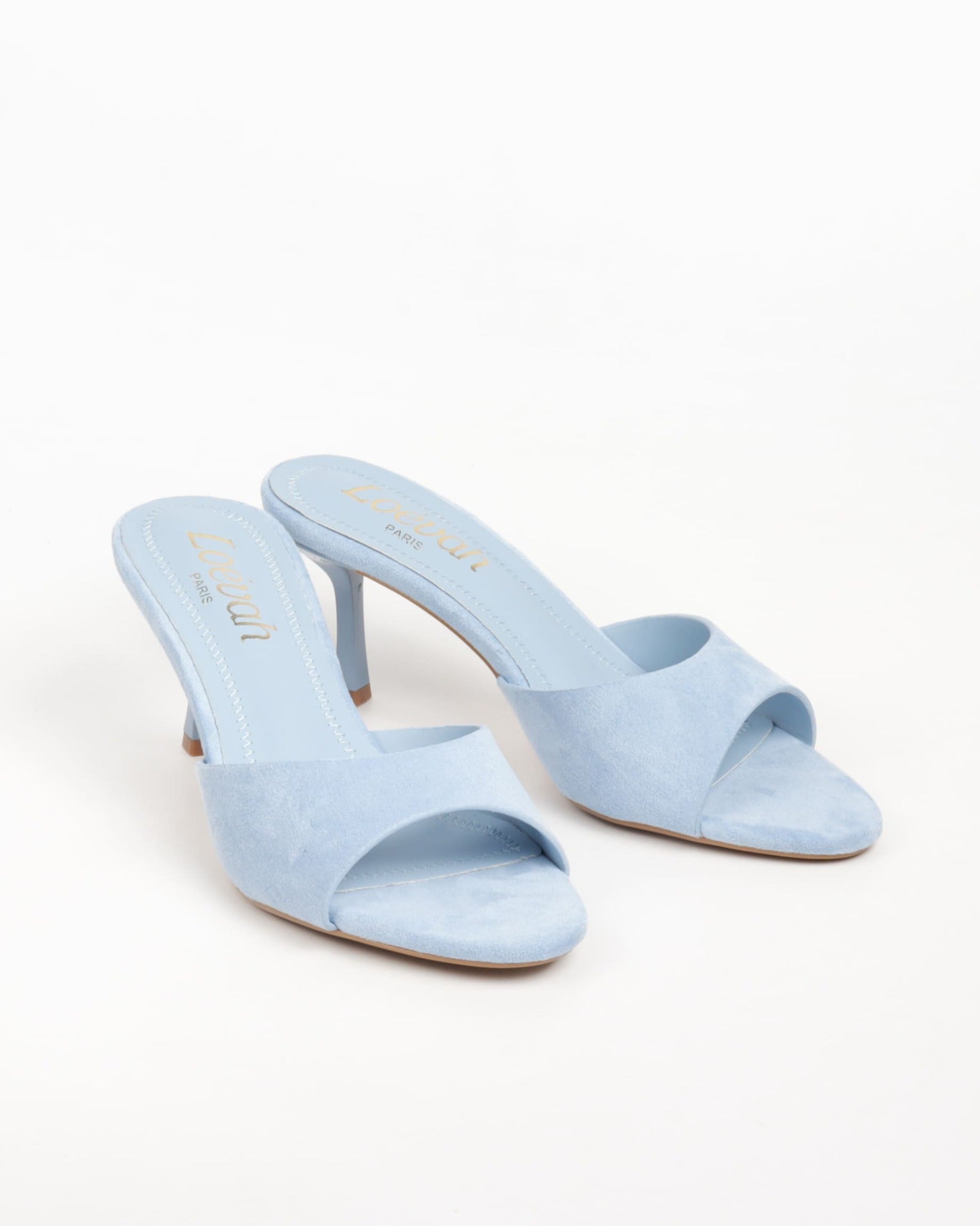 sandales femmes en suédine bleu ciel 