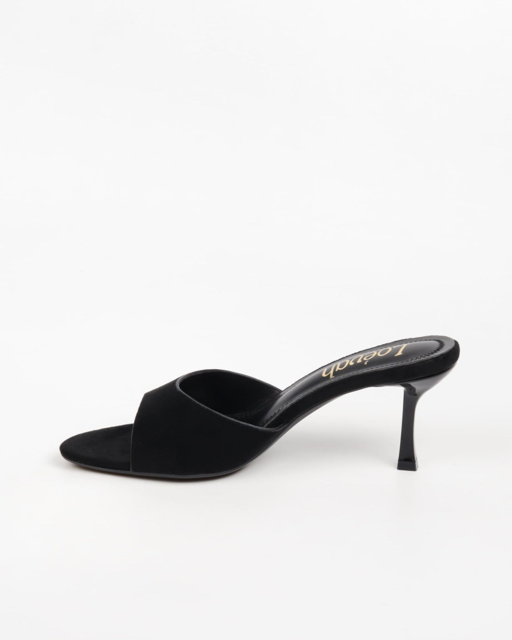 mules en suédine noir à talon pour femme