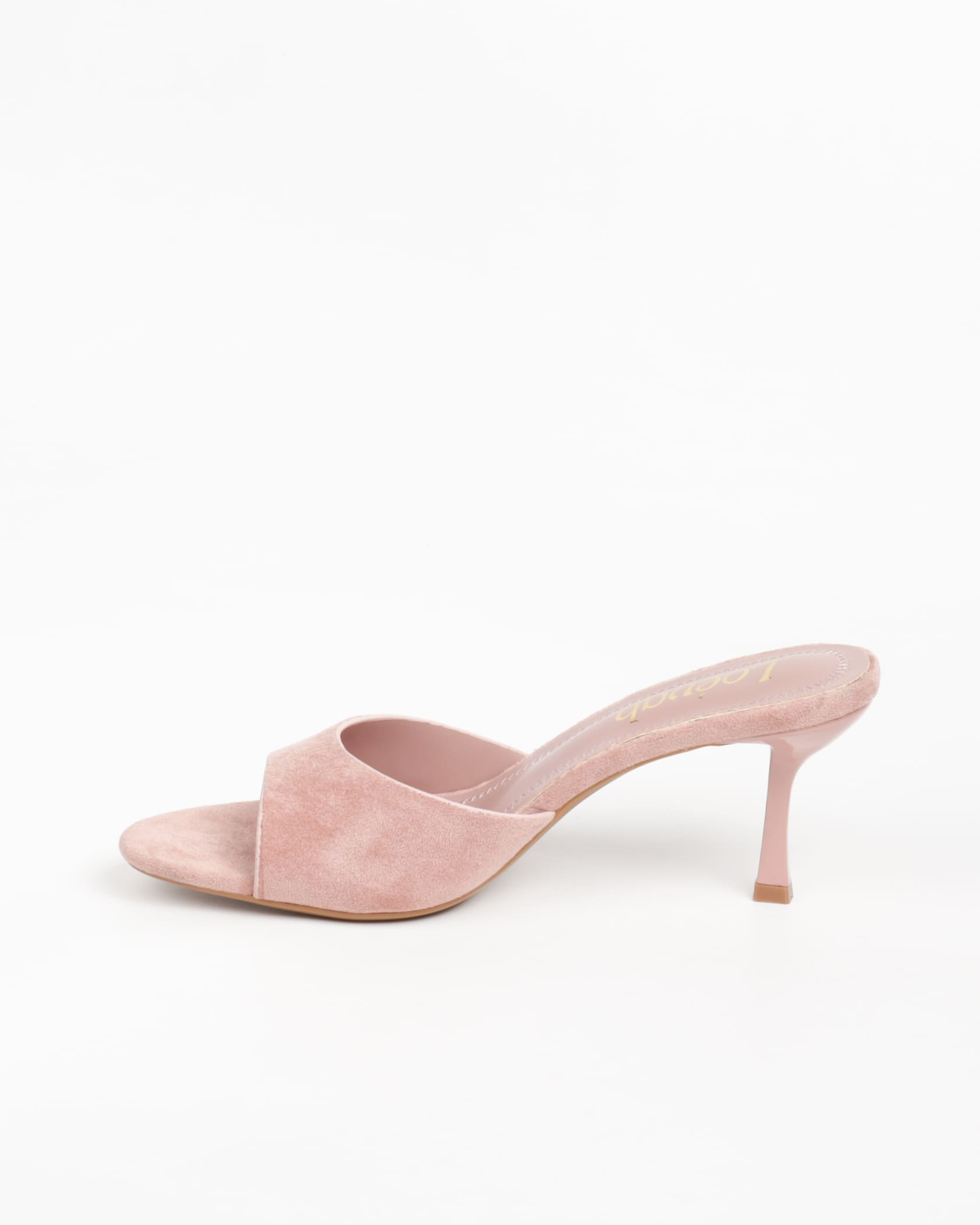 Mules femmes en suédine rose à talon