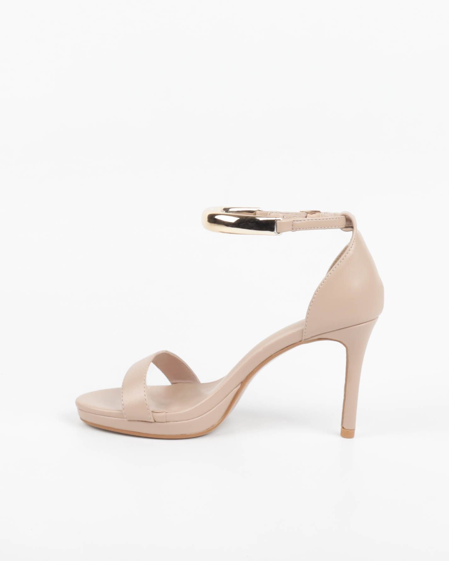 Sandales soirée femme Nude à talon avec bracelet bijou 